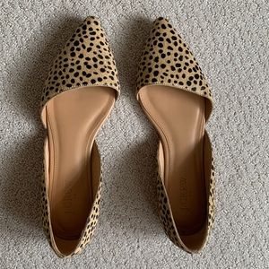 Leopard print calf hair d’orsay flat